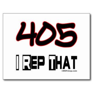 I Rep That 405 Area Code Postcards