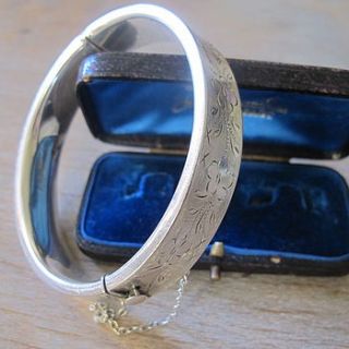 vintage floral engraved bangle by ava mae designs