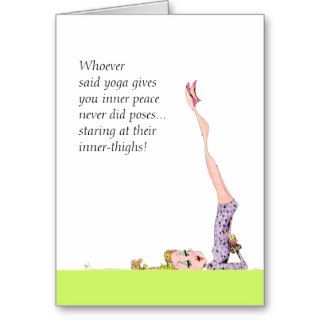 funny yoga pose card suitable for framing