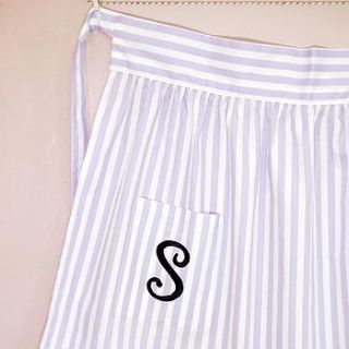 personalised striped pinny by door 77