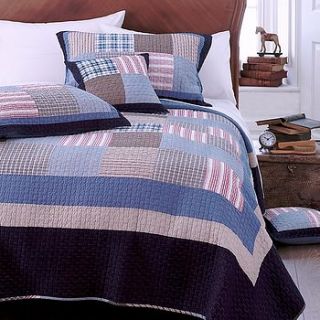 king multi check patchwork quilted bedspread by the comfi cottage