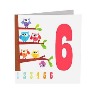 sparkly six birds card by square card co