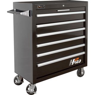 Homak H2PRO 36in. 6-Drawer Rolling Tool Cabinet — Black, 36 1/8in.W x 22 7/8in.D x 42 1/4in.H, Model# BK04036061  Tool Chests