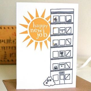 'happy new job' card by becka griffin illustration