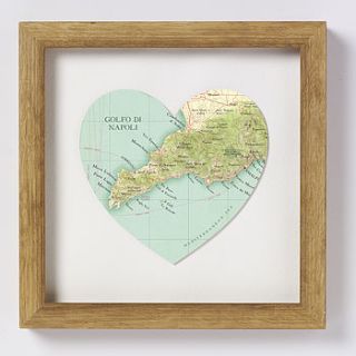 amalfi coast map heart print by bombus off the peg