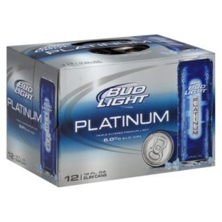 Bud Light Platinum Beer Slim Cans 12 oz, 12 pk