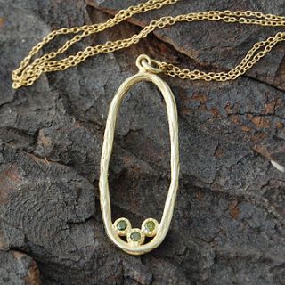 vermeil elliptical triple peridot necklace by embers semi precious and gemstone designs