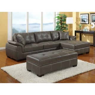 Emerald Home Furnishings Manhattan Bonded Leather Loveseat Sectional