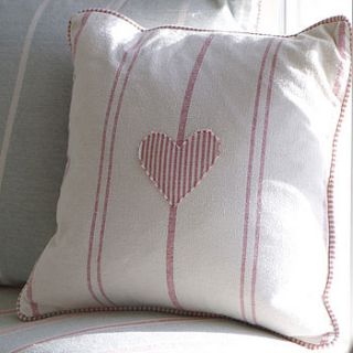 embroidered heart cushion by susie watson designs