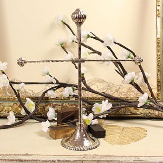 silver hammered effect jewellery stand by lisa angel homeware and gifts