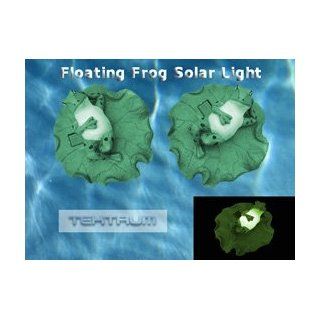 POND/POOL SOLAR FLOATING LAZY FROG ON LILY PADS LANDSCAPE LIGHTS (Set of 2)  Patio, Lawn & Garden