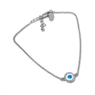 Real Collectibles by Adrienne® "Evil Eye" Pavé Crystal Ankle Bracele