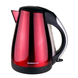 Ovente 1.8 liter Cord free Red Brushed Stainless Steel Electric Kettle Ovente Electric Tea Kettles