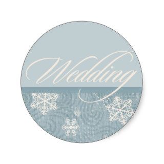 Winter Wedding Snowflakes Light Blue Sticker