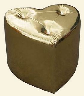 heart shaped glossy silver/gold stool by foxbat living + fashion