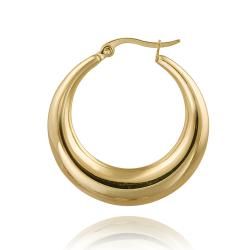 Mondevio 18k Gold over Stainless Steel Circle Hoop Earrings Mondevio Stainless Steel Earrings