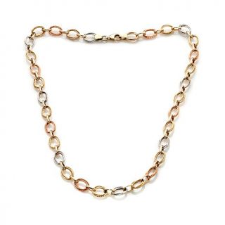 Michael Anthony Jewelry® 10K Tri Color Oval Link 17" Necklace