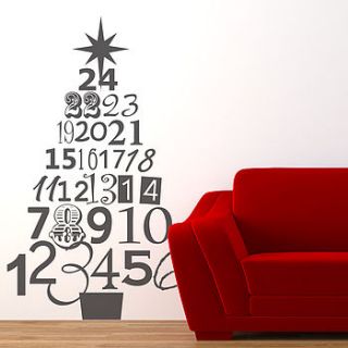 advent christmas tree wall sticker by nutmeg