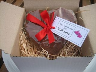 chocolate brownie heart by shortbread gift company