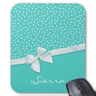 Girly Polka Dots Personalized Mousepad