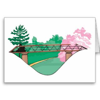 Cherry Blossom Bridge Greeting Cards