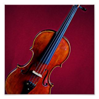Violin or Viola Poster Wine Background