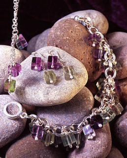 multicoloured fluorite cube bracelet by jane davis jewellery