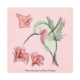 24 x 24 Whimsy Hummingbird Wrapped Canvas Gallery Wrap Canvas
