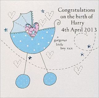 personalised handmade new baby card by eggbert & daisy