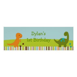 Baby Dinosaur Personalized Banner Sign Posters