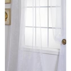White Faux Organza 120 inch Sheer Curtain Panel Pair EFF Sheer Curtains