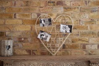 wire heart photo and memo holder by little red heart