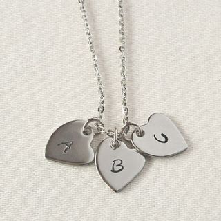 personalised heart initial charm necklace by norigeh