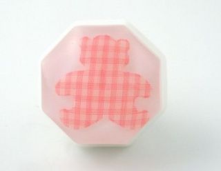 pink and blue gingham teddy bear nursery cupboard knobs by candy queen designs