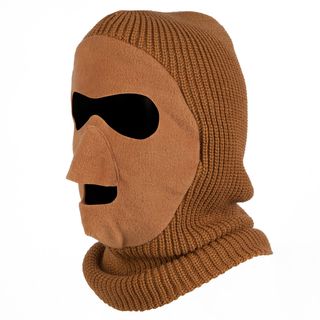QuietWear Brown Knit and Fleece Patented Mask Quiet Wear Hunting Hats