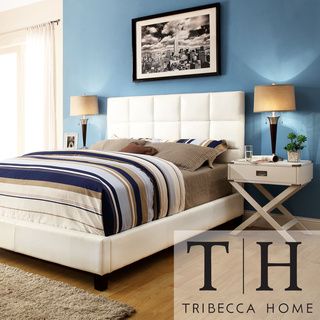 TRIBECCA HOME Sarajevo Queen Sized Dark Brown Faux Leather Bed Tribecca Home Beds