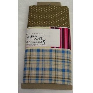 Fabric Cuts Blue Plaid/ Tan Mini Dot Coordinating Fabric (2 yards) Fabric