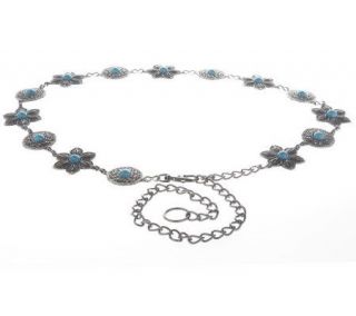 Amiee Lynn Turquoise Bead Chain Belt —