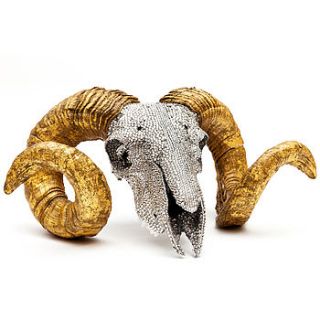 encrusted swarovski ram skull by maison privée