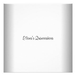 Elegant Gold White Quinceanera Personalized Invite
