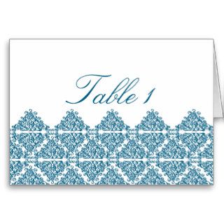 Moroccan Blue Table Number Card