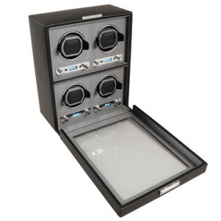 Wolf Designs. Viceroy Module 2.7 Four Piece Watch Winder with Cover in