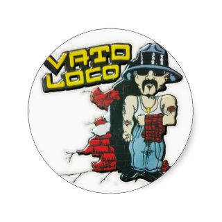 Vato Loco Round Stickers