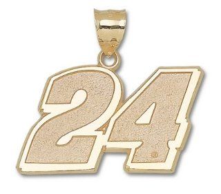 Jeff Gordon Giant Driver Number "24" 1 1/16" Pendant   14KT Gold Jewelry Sports & Outdoors
