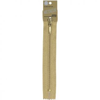 Fashion Metallic Closed End Zipper 7   Gold