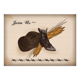Western Hat & Boot Cowboy Wedding Invitation