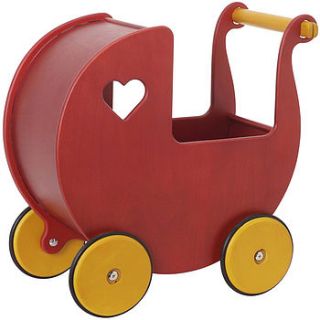 classic wooden doll's pram by alphabet gifts & interiors