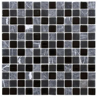 SomerTile 11.5x11.5 inch Chroma Square Ligoria Glass and Stone Mosaic Tiles (Set of 10) Somertile Wall Tiles