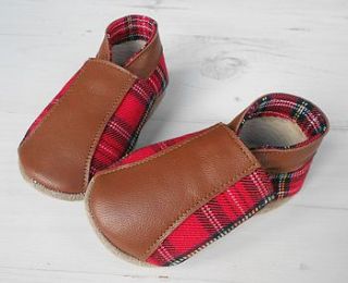 personalised tartan baby shoes by born bespoke