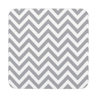 Grey and White Chevron  Zigzag Pattern Coasters